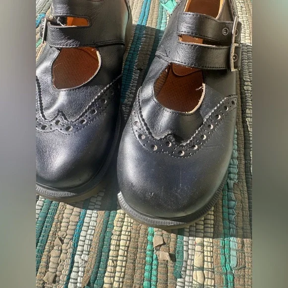 90s Vintage Made in England Doc Martens Black Mary Jane Shoes Sz 10 - Picture 4 of 11